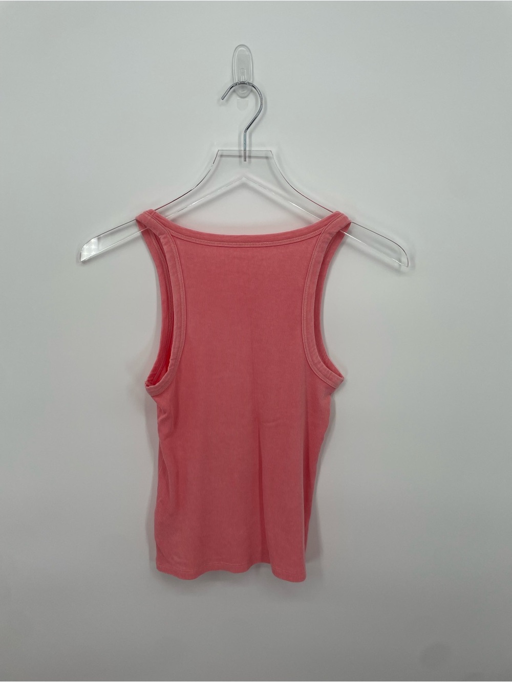 American Eagle Pink Ribbed Racerback Tank Top - Picture 2 of 3